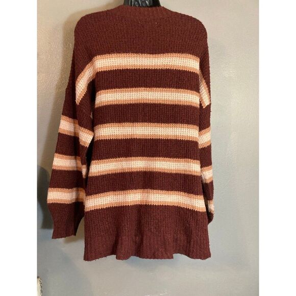 American Eagle pink and brown striped sweater - Picture 7 of 8
